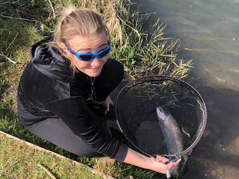 Young lady with her catch